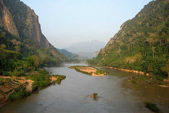 Rivers are an important means of transport in Laos.