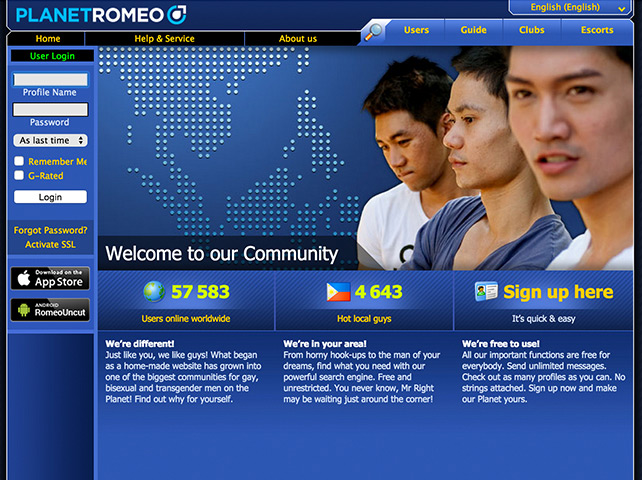 Planet Romeo (PR): Gay dating site in the Philippines.