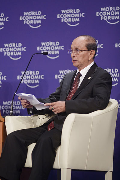 Thein Sein, President of Myanmar since March 2011, at the World Economic Forum