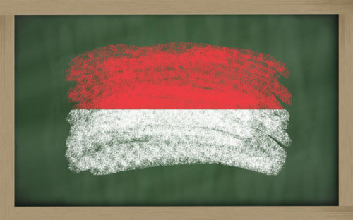 national-flag-of-indonesia-on-blackboard